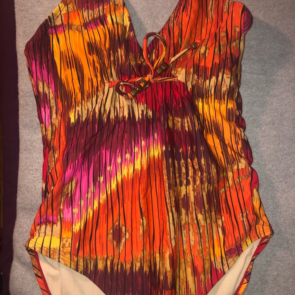 Tropical sunset bathing suit